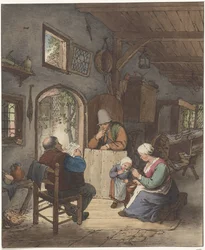 Lettore di giornale in un interno