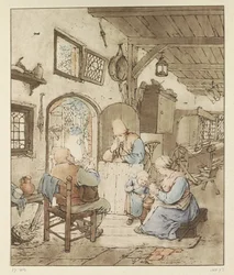 Lettore di giornale in interni