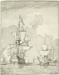 Nave da guerra che spara un colpo