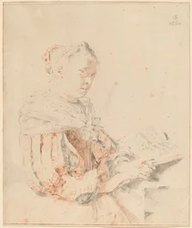 Giovane ragazza alla tastiera