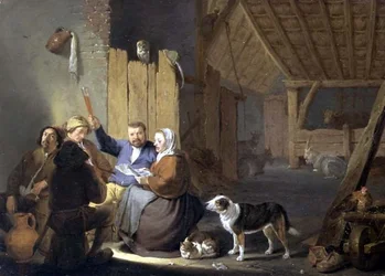 Contadino che beve in un fienile, 1634