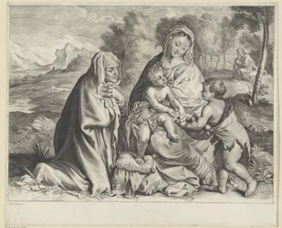 Paesaggio con la Sacra Famiglia, Giovanni Battista ed Elisabetta