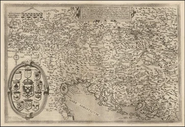 Mappa del Danubio del 1593 di Cornelis de Jode