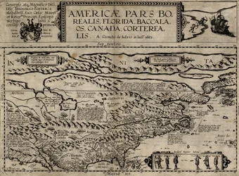 Americae pars borealis, Florida, Baccalaos, Canada, Corterealis
