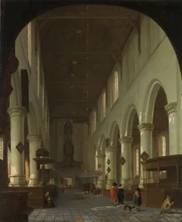 Interno della Oude Kerk di Delft dal Coro verso il Portale