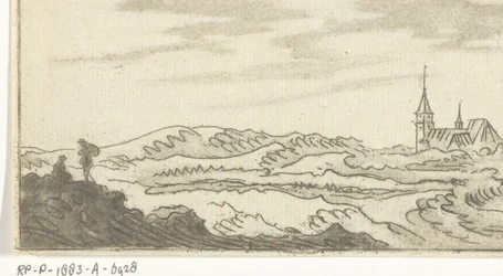 Paesaggio dunale con una chiesa