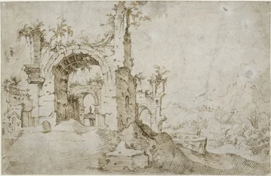 Paesaggio con rovine