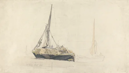 Una chiatta a vela caricata di fieno, dicembre 1827
