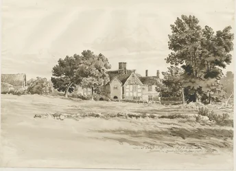 Oaken - Casa colonica: disegno a lavaggio seppia, 5 agosto 1820