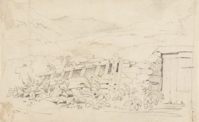 Studio di un muro di pietra e un cancello