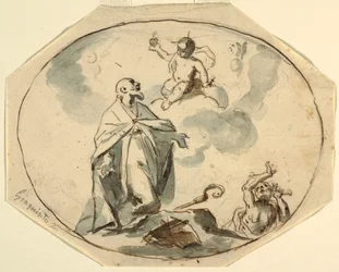 Vescovo Santo che adora il Bambino Gesù