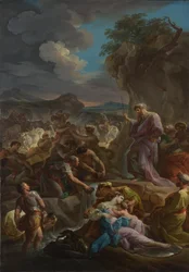 Mosè che colpisce la roccia, 1744