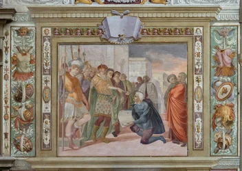 Presentazione di un progetto al re, 1589-94 circa (affresco)