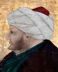 Ritratto del sultano ottomano Mehmet II (Mehmed II il Conquistatore o Muhammad II Fatih) (1430-1481). (dettaglio)