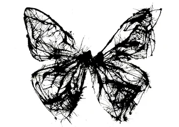 Farfalla nera, 2021 (inchiostro acrilico su carta di cotone)