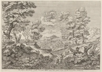 Apollo e una ninfa che conducono un leone