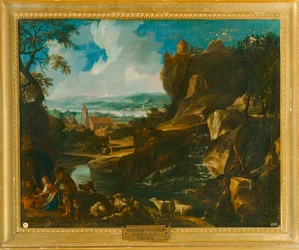 "Paesaggio con villaggio