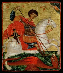 Icona di San Giorgio e il Drago (foglia d