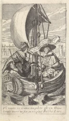 Re Luigi XIII e il cardinale Richelieu in una barca
