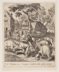 Il figlio che nutre i porci, dalla Parabola del Figliol Prodigo
