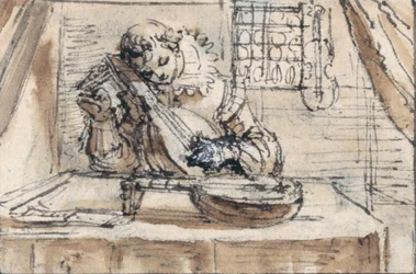 Giovane che accorda il suo strumento