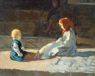 Bambini al sole, circa 1860, di Cristiano Banti