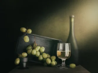 Vino bianco e uva
