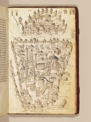 Mappa di Costantinopoli, illustrazione dal "Liber Insularum Archipelagi"