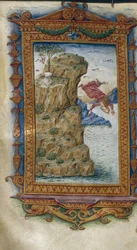 Saffo che si getta in mare Illustrazione per Le Eroidi di Ovidio, 1485-1499