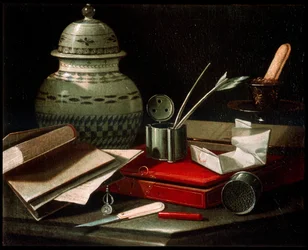Natura morta con strumenti di scrittura, fine XVII o inizio XVIII secolo