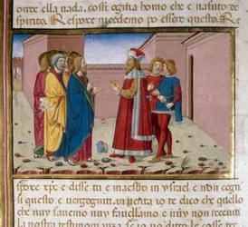 Nicodemo il fariseo visita Gesù (Miniatura di Cristoforo De Predis)