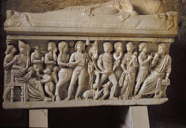 Ippolito e Fedra, dettaglio dal lato di un sarcofago