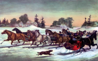 Trotting Cracks sulla neve, 1858
