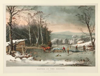 Inverno in campagna. /Raccolta del ghiaccio