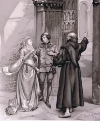 Entra Frate Lorenzo e Romeo, illustrazione da Romeo e Giulietta
