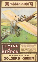"Volare a Hendon", un poster pubblicitario, 1914