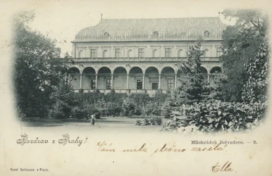 Cartolina raffigurante il Belvedere Milohradek