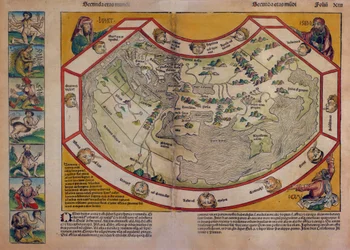 Mappa del mondo da "La cronaca di Norimberga".
