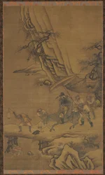 Zhong Kui e demoni che attraversano un ponte