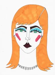 Ragazza biondaCapelli blu (pennarello su carta)