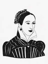 Maria Regina di Scozia, 2017 (pennarello su carta)