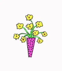Vaso di fiori (penna su carta e Photoshop)