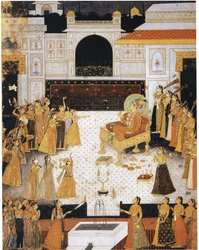 Il Maharaja Abhai Singh assiste a uno spettacolo di danza