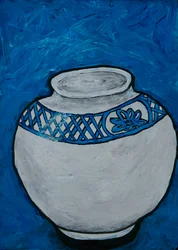 Vaso in ceramica decorato