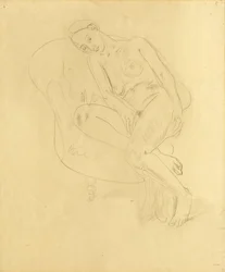 Nudo femminile seduto in poltrona (matita)