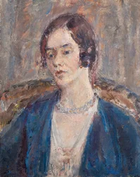 Donna malinconica in blu, 1935 circa (olio su tela)