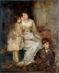 Ritratto della signora Walker e dei suoi figli (olio su tela)