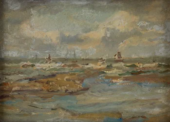 Mare agitato, Yorkshire (olio su tavola)