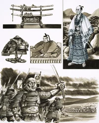 Il mestiere del samurai è la rapina e la violenza (gouache su carta)