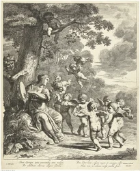Pan e Siringa con putti danzanti
